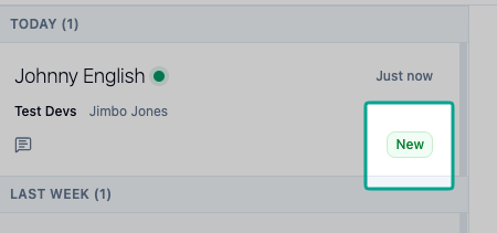 An incoming correspondence in the inbox with its New tag highlighted